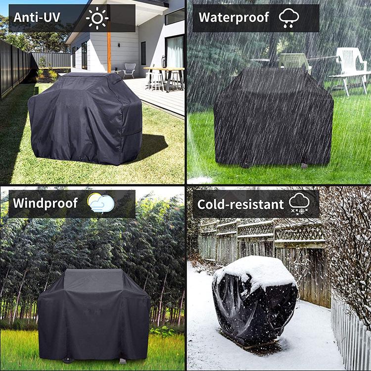 

210D Oxford Cloth Outdoor BBQ Grill Cover - Dustproof & Rainproof 3XS: Round Diameter 77*Height 58cm