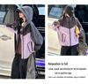 Girls' Color Block Hooded Windbreaker - Casual Spring/Autumn Jacket for Big Kids