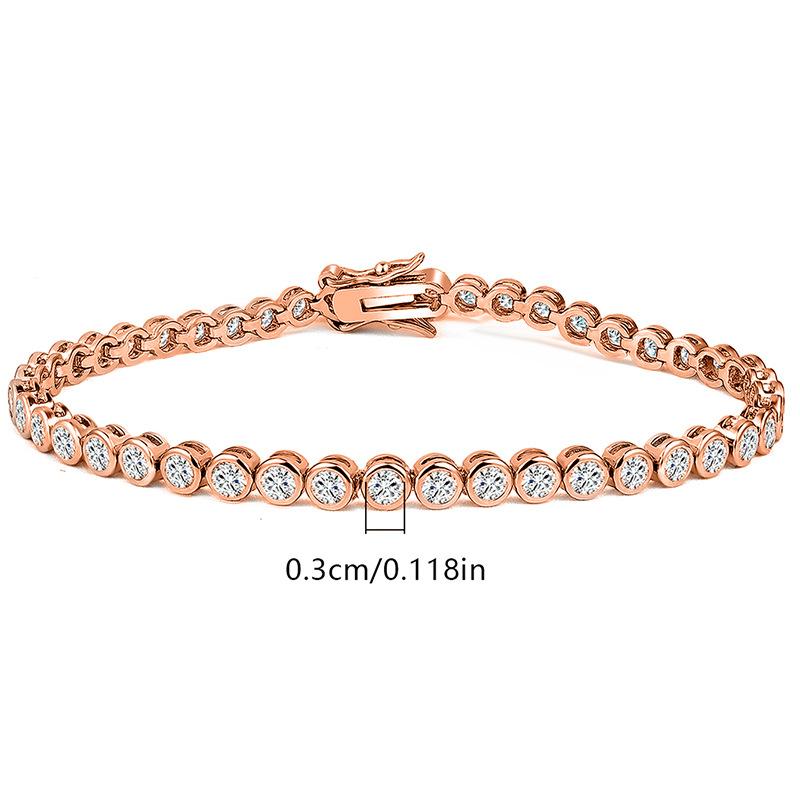 3mm copper inlaid zircon bracelet fashion creative round bag tennis hot selling bracelet ins style