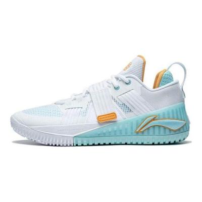 Li Ning Fury Durable Low Top Basketball Shoes Men Sneakers White Blue ABFT019-5