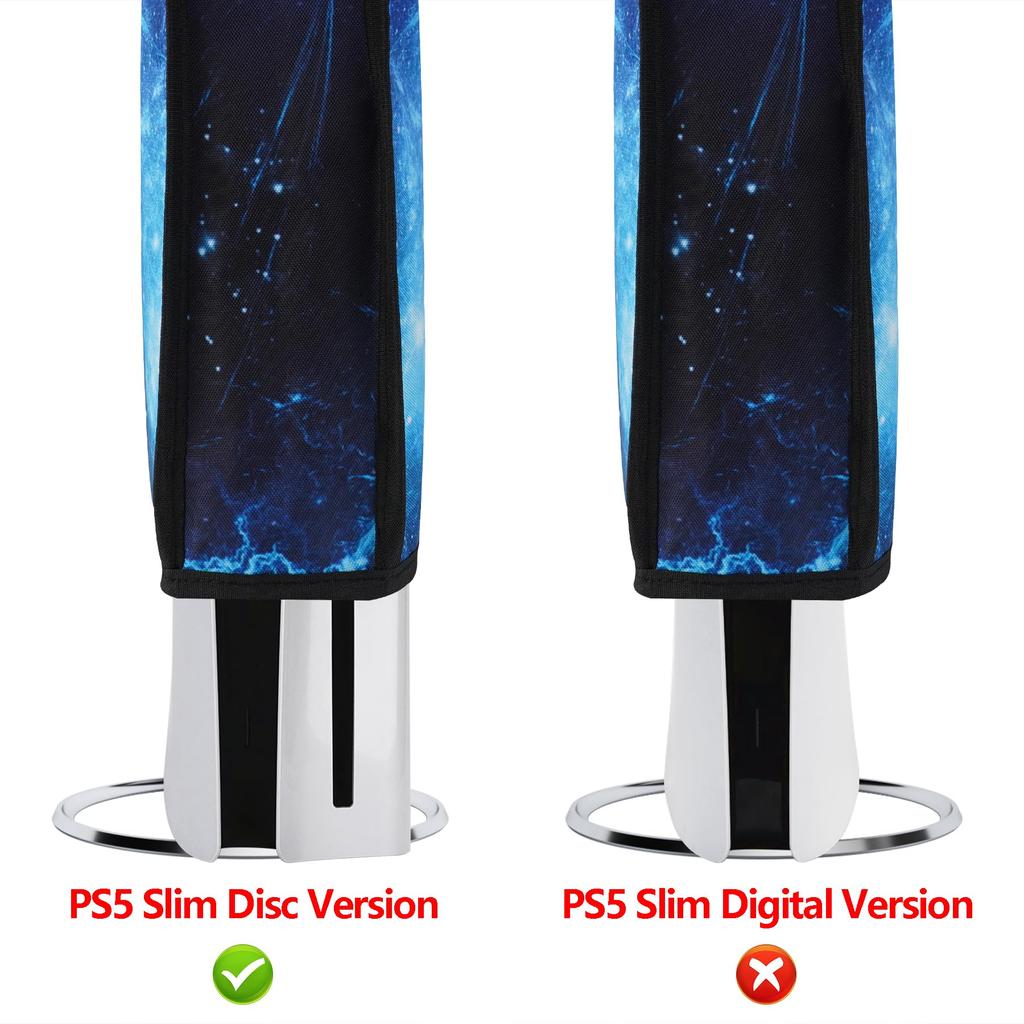 PlayVital Staubschutzhülle Kompatibel mit neuer Version PS5 Slim Disc-Version Muster Nylon Staubschutzhülle Kompatibel mit PS5 Slim Disc-Version Konsole