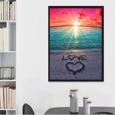 5D Diy Diamond Painting Cartoon Sunny Beach Cross Stitch Set Full Diamond Embroidery Mosaic Art Picture of Rhinestones Decor Gift