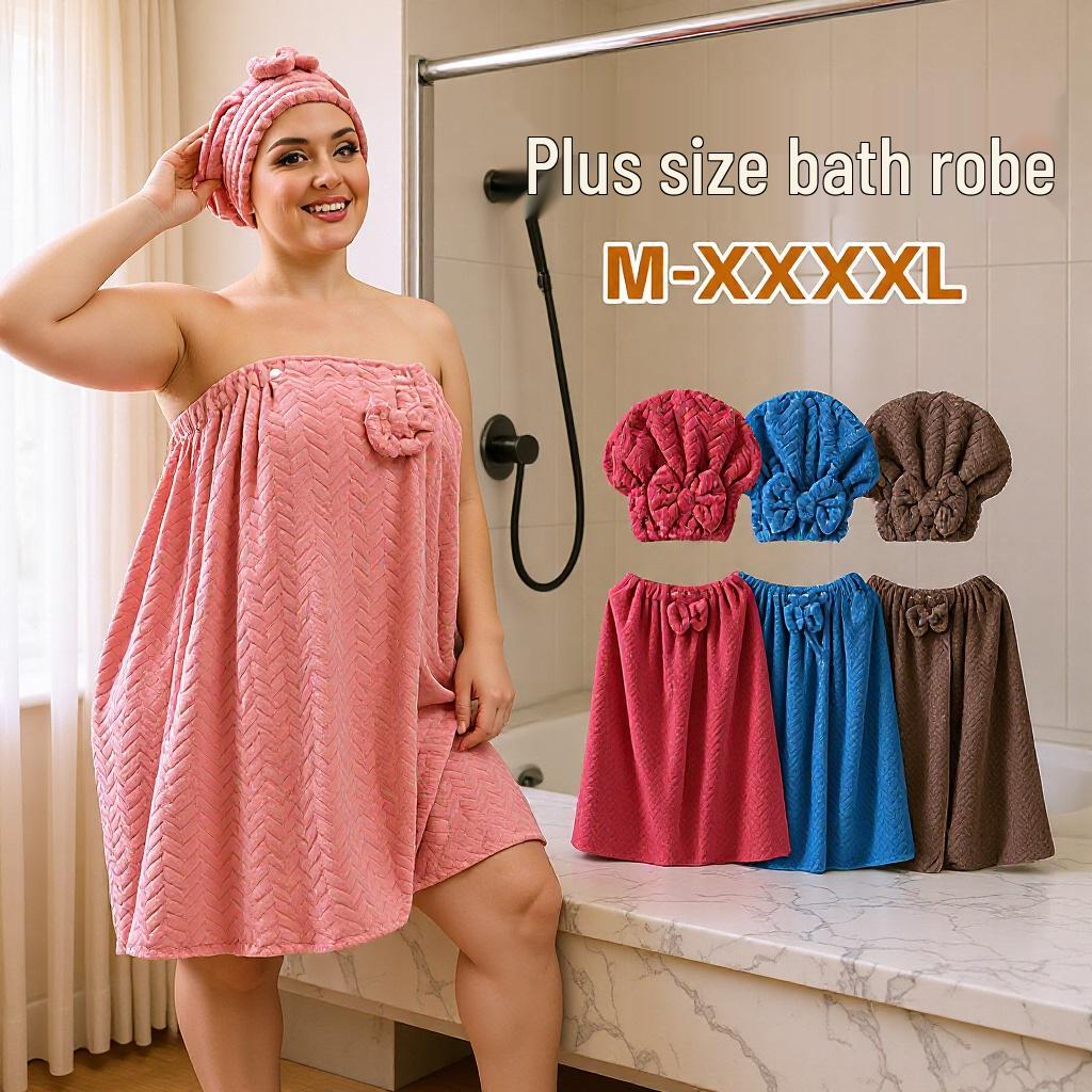 Plus Size Coral Fleece Bathrobe: More Absorbent, Breathable, Soft & Skin-Friendly