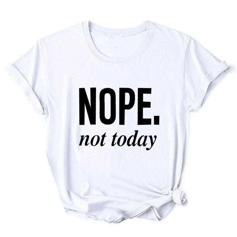 Women Nope Not Today 90S Black Graphic T Shirt Girl Harajuku 90S Black Clothes Female Graphic