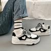 New Plus Size Thick Bottom White Shoes for Women  Spring and Autumn Versatile Round Head Women's Shoes Lace Up Casual Shoes