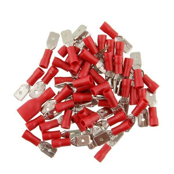 

Maxnina 20Pcs/100Pcs Ізольовані лопати Обжимні дроти Кабельні з’єднувачі Термінал Чоловічий/Жіночий Комплект Pack of 20 червоний