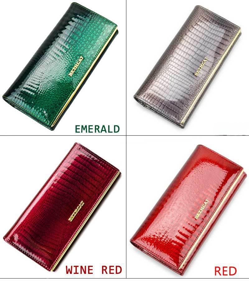 Dámska peňaženka z pravej kože s krokodílím vzorom a priehradkou na mince