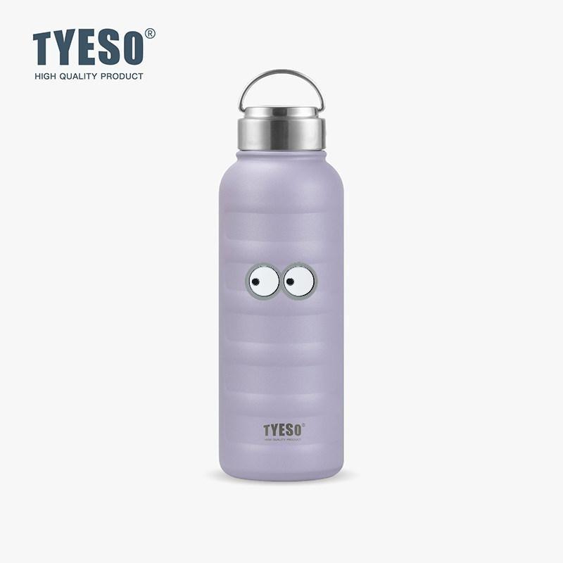 Tyeso 1000ml Large Capacity Vacuum Flasks Stainless Steel Thermos Mug Thermal Tumbler Drinks Cup Water Bottle Portable Thermoses with Eye Sticker