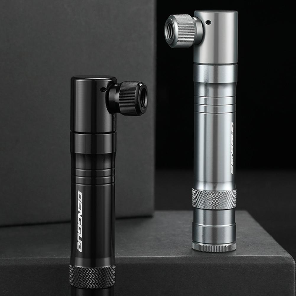 CO2 Bicycle Pump with Tubeless Tire Repair Kit Schrader & Valve Portable Tire Inflator Aluminum Alloy for MTB Road Bike