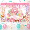 Donut Theme Party Backdrop Banner Happy Birthday Party Decor Photo Booth Background Baby Shower Girl Hanging Flag Backdrop Props
