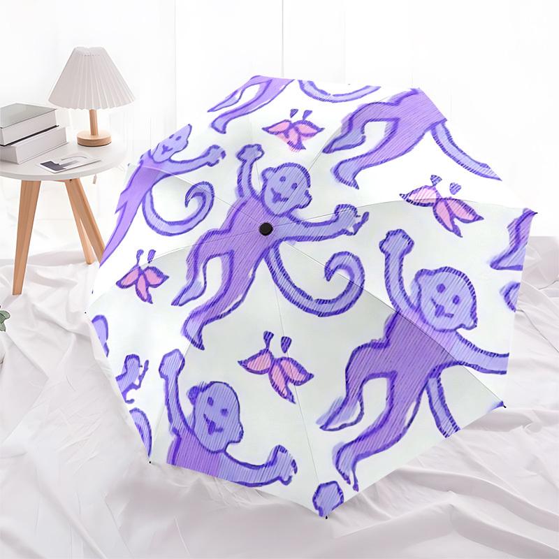 1pc Monkey Pattern Automatic Open/Close Umbrella, Formal Events - Ideal Gift for Family or Friends, Outdoor Accessory yy251211173
