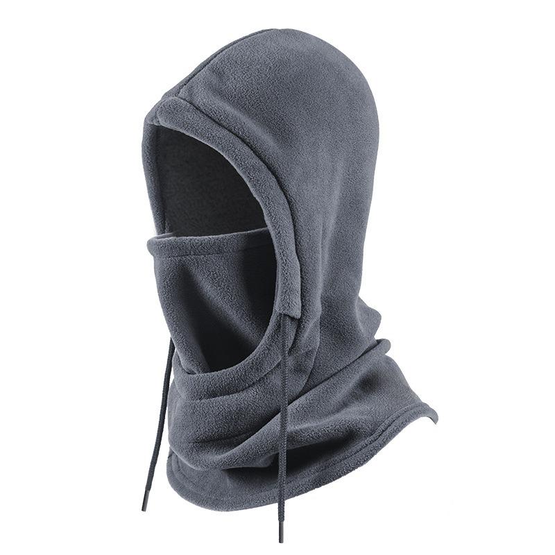Balaclava d'hiver Capuche en tricot Unisexe Masque chaud coupe-vent avec cordon de serrage Casque de moto pour le ski et le froid Bonnet chaud en tricot
