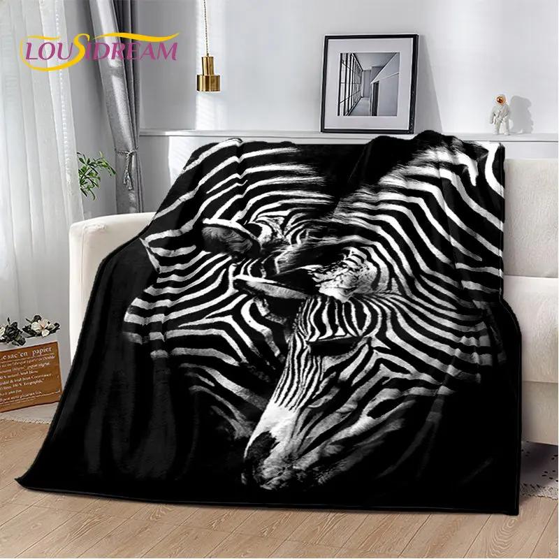Wildtier Zebra Weiche Plüschdecke, Flanelldecke Überwurfdecke für Wohnzimmer Schlafzimmer Bett Sofa Picknick Abdeckung Bettdecke Kinder