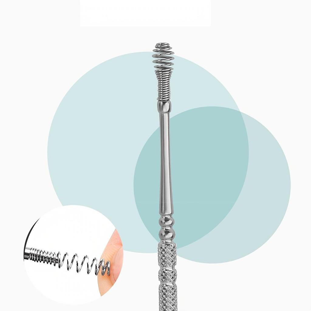 Stainless Steel Ear Pick Set 8PCS Ear Cleaner Kit Spiral Spring Earwax Remover Tweezers Ear Cleaning Tool