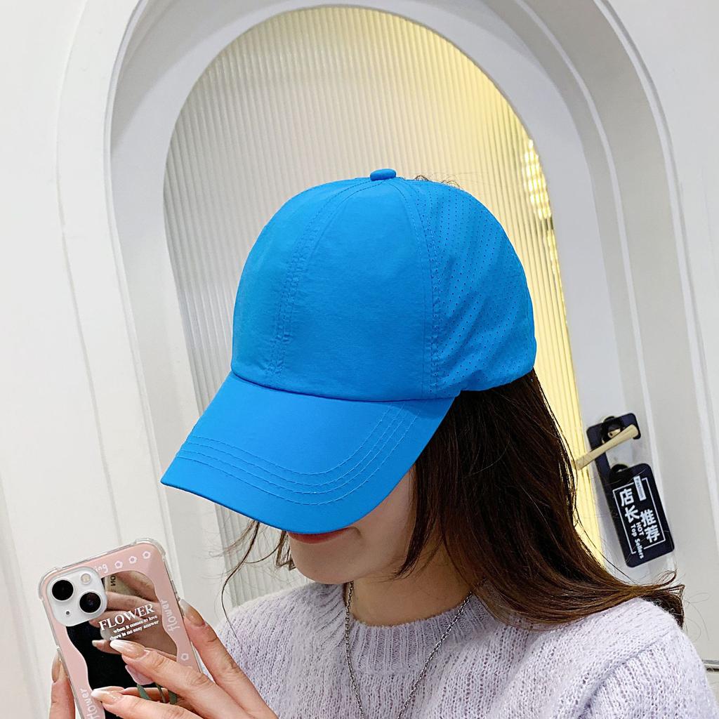 Cross-border Summer Solid Color Baseball Cap Women's Sports Casual Cross Ponytail Cap Mesh Quick-drying Half-empty Peaked