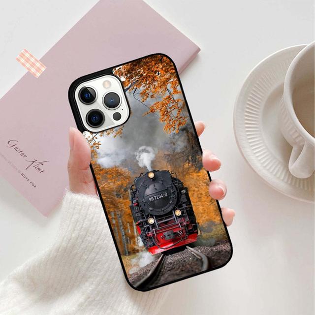 Vintage Steam Train Railway Phone Case Back Cover for iPhone 17 Air 16 15 14 13 11 12 Pro Max Plus Shell Coque