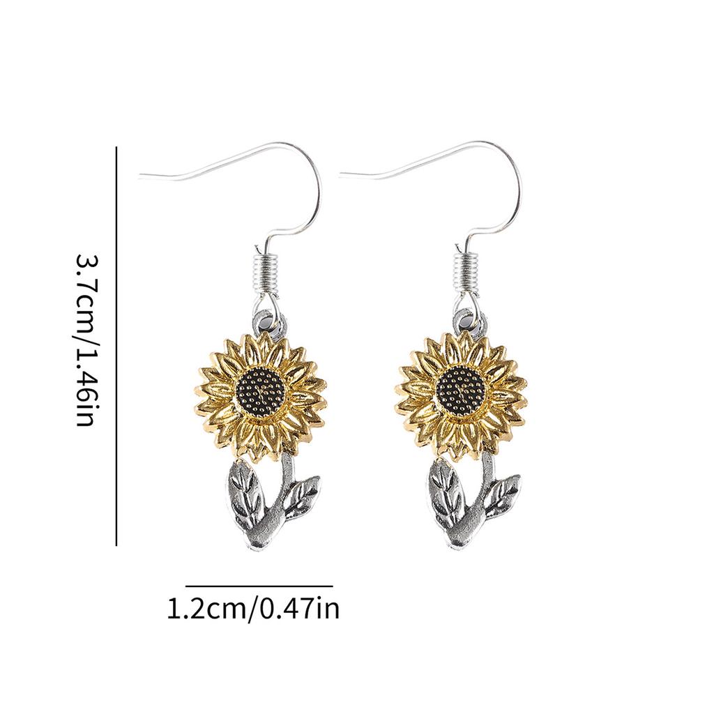 Retro Simple Sunflower Earrings Pendant Women's Fashion Popular Bohemian Plant Flower Ear Jewelry