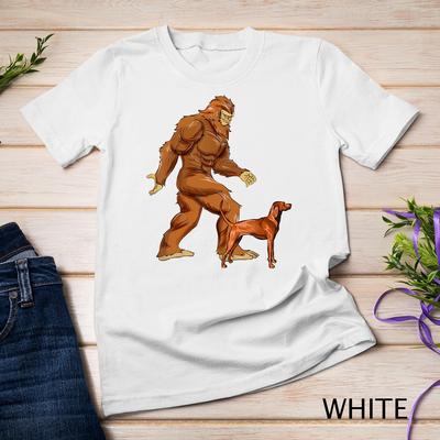 Funny Bigfoot Walking Redbone Coonhound Sasquatch Dog Unisex T-shirt