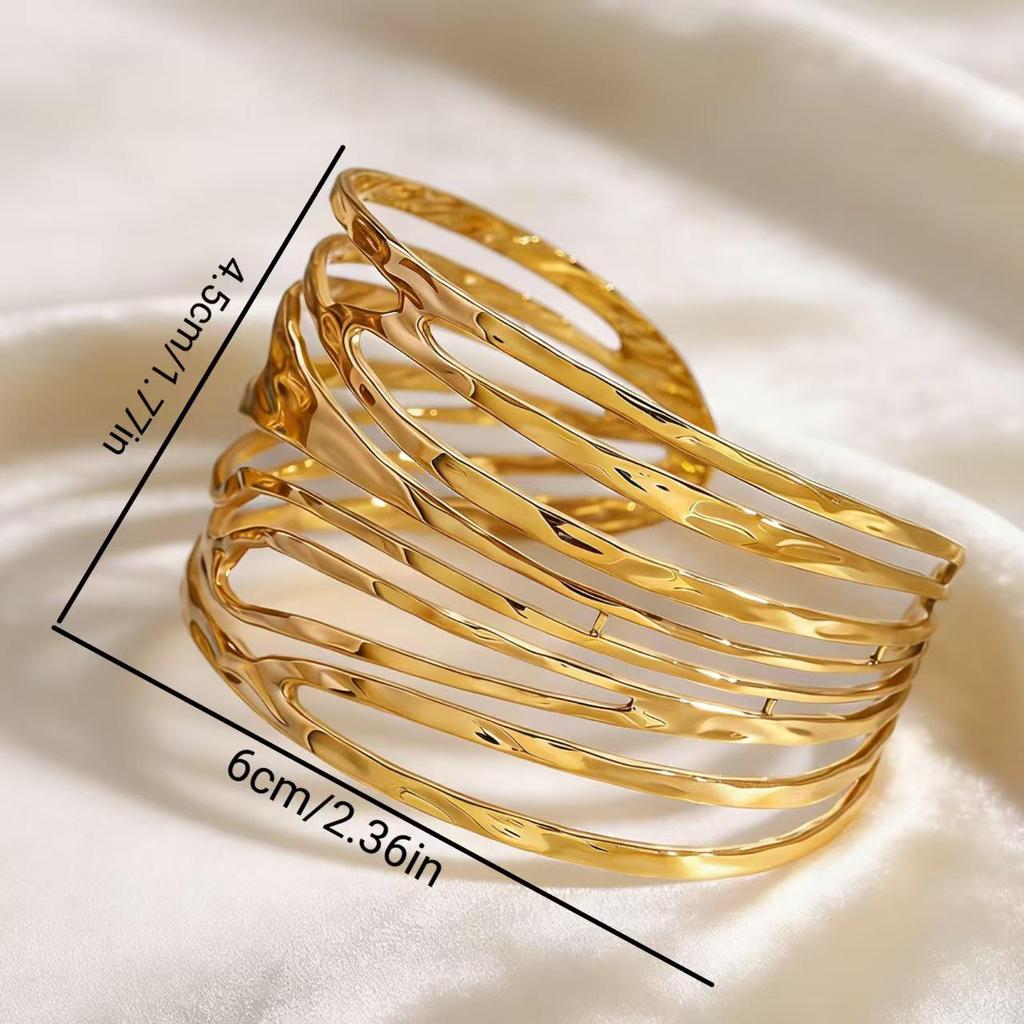 European & American Retro Hollowed High-End Adjustable Layered Bracelet
