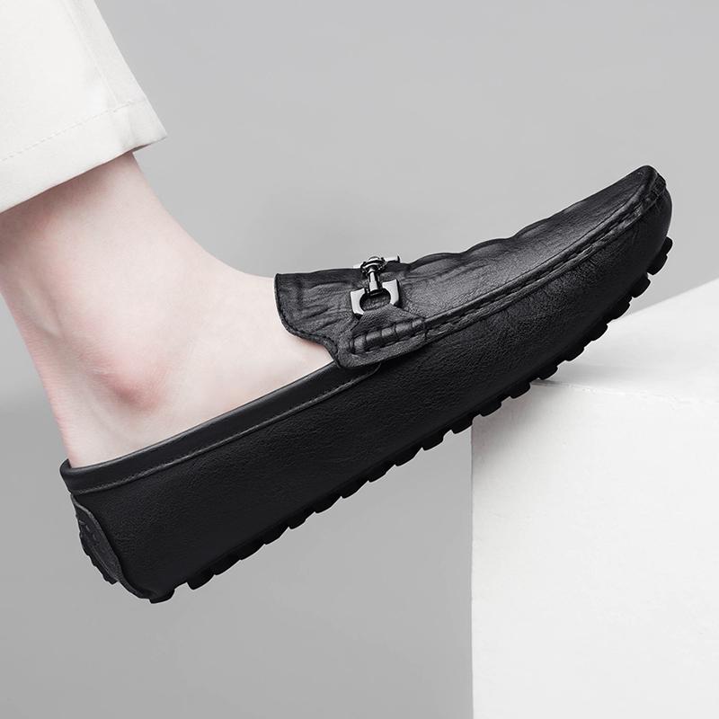 Herrenschuhe Weiß Slipper Herrenschuhe Erwachsener Fahrmokassin Weich Bequem Lässige Fahrschuhe Herren Sneaker Ballerinas