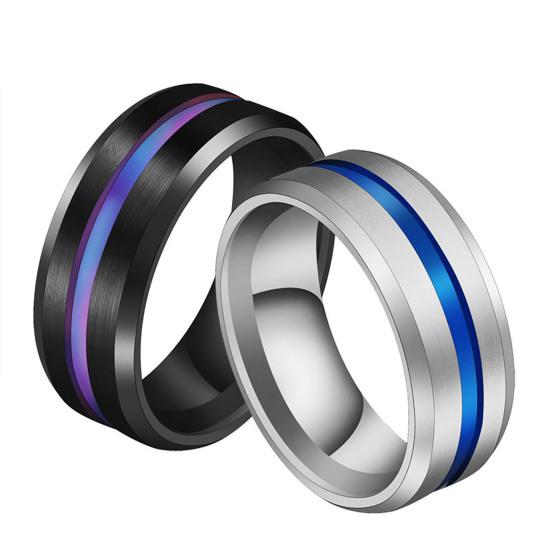 8MM Unisex bižuterie s tenkým broušeným páskem a tenkými linkami uvnitř