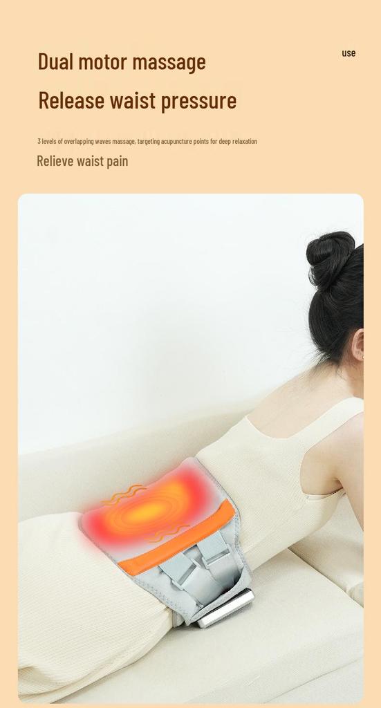 Rechargeable Lumbar Support & Heating Massager with Hot Compress & Vibration Therapy