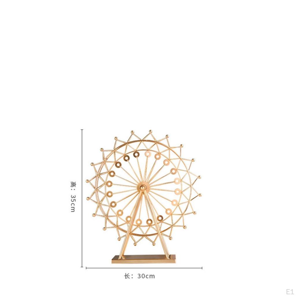 Ferriss wheel Ornament Faux Bronze Decoration Metal Tabletop Decor for Photo Setups,