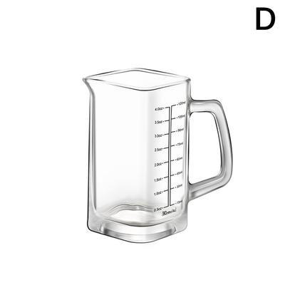 90/120 ml hitzebeständiger Glas-Messbecher, Milchmessbecher, Glas-Unzenbecher mit Griff für Espresso-Kaffee, Barista-Zubehör