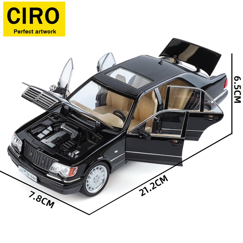 AASW1 Toy car, 1:24 black Mercedes-Benz classic car model with tiger head design, die-cast aluminum alloy, high-quality car model gift