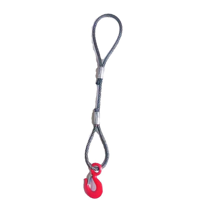 Pressed Oily Double-Leg Wire Rope Hook Sling for Lifting