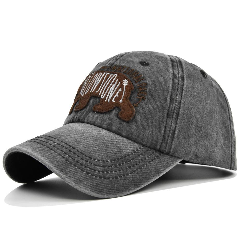 Black bear appliqué embroidered baseball cap 3d embroidered baseball cap duckbill cap sun hat none adjustable
