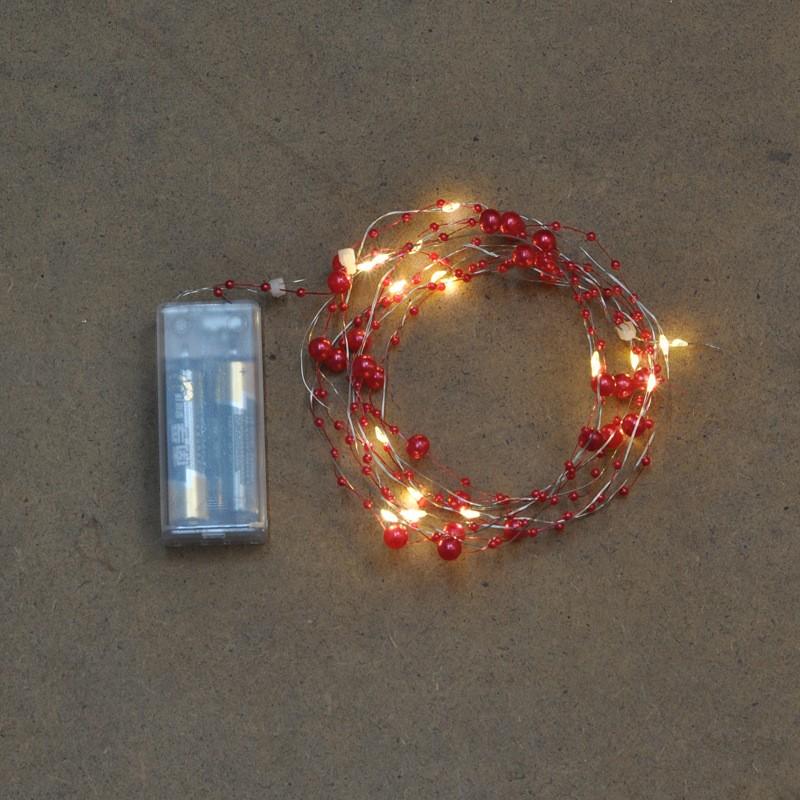 1pc Smart LED Copper Wire Lights , Pearl-Shaped String Lights, Battery-Powered for Home, Holiday Decor, Christmas & Weddings