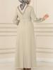 2023 Autumn/Winter Women's Slimming Islamic Long Robe with Waist-Gathering Design