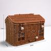 Multifunctional Wicker Storage Basket PP Woven Rustic Snack Box Organizer for Kitchen Living Room Wedding Party Decor