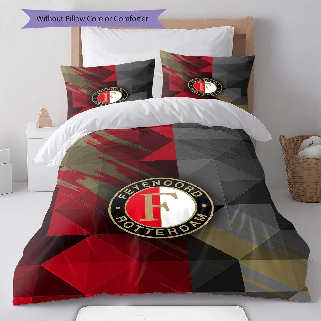 Feyenoord  Pattern Bedding Quilt Set Quilt Cover Pillowcase Home Decoration Birthday Gift (1 * duvet cover + 2 * pillowcase, without core)
