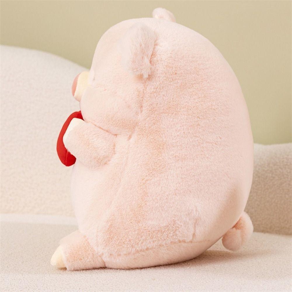 Peluche Simulation Pig Doll Toys Hug Red Heart Stuffed Pig Plushie Doll  Birthday Parties