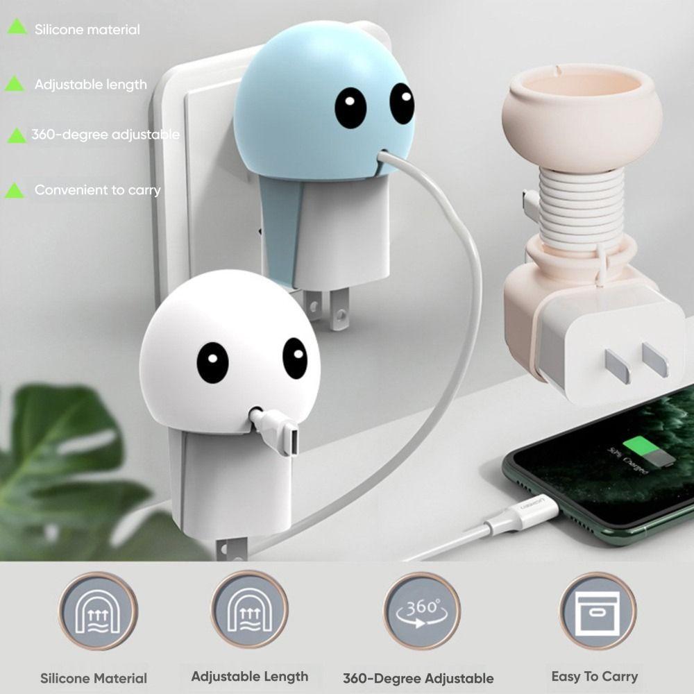 Gifts Portable Data Cable Winder Cartoon Multi-function Data Cable Buckle Belt Silicone Binding Belt Data Cable Protective Cover