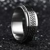 Fashion Men Stainless Steel Anxiety Fidget Spinner Rings Viking Infinity Intertwined Celtic Knot Rings for Men Wedding Jewelry