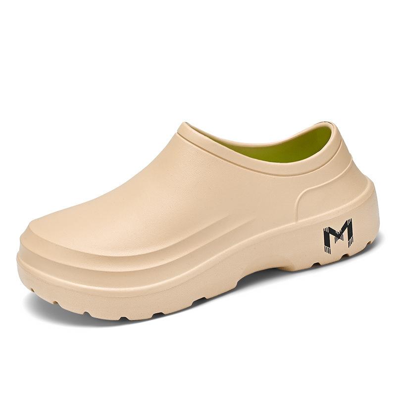 

Модная мужская рабочая обувь большого размера, легкая из ЭВА, маслостойкая и водонепроницаемая обувь для повара, уличная обувь для сада, мужская обувь 45-46 бежевый