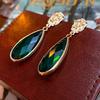 Vintage Emerald Drop Earring Zinc Alloy Needle 2025 New in Zircon Versatile High-end Fashion Earrings for Women