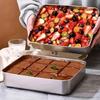 Pro Stainless Baking Trays! 3pcs with Lids - Non-Stick & Easy-Clean. Perfect for Roasting Veggies/Meats. Home & Restaurant Grade