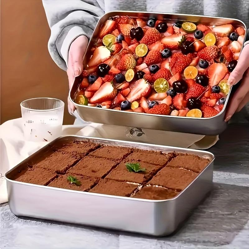 Pro Stainless Baking Trays! 3pcs with Lids - Non-Stick & Easy-Clean. Perfect for Roasting Veggies/Meats. Home & Restaurant Grade