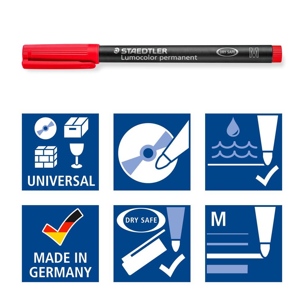 STAEDTLER Permanent Marker Lumocolor 500127 Fine M 8 Colors