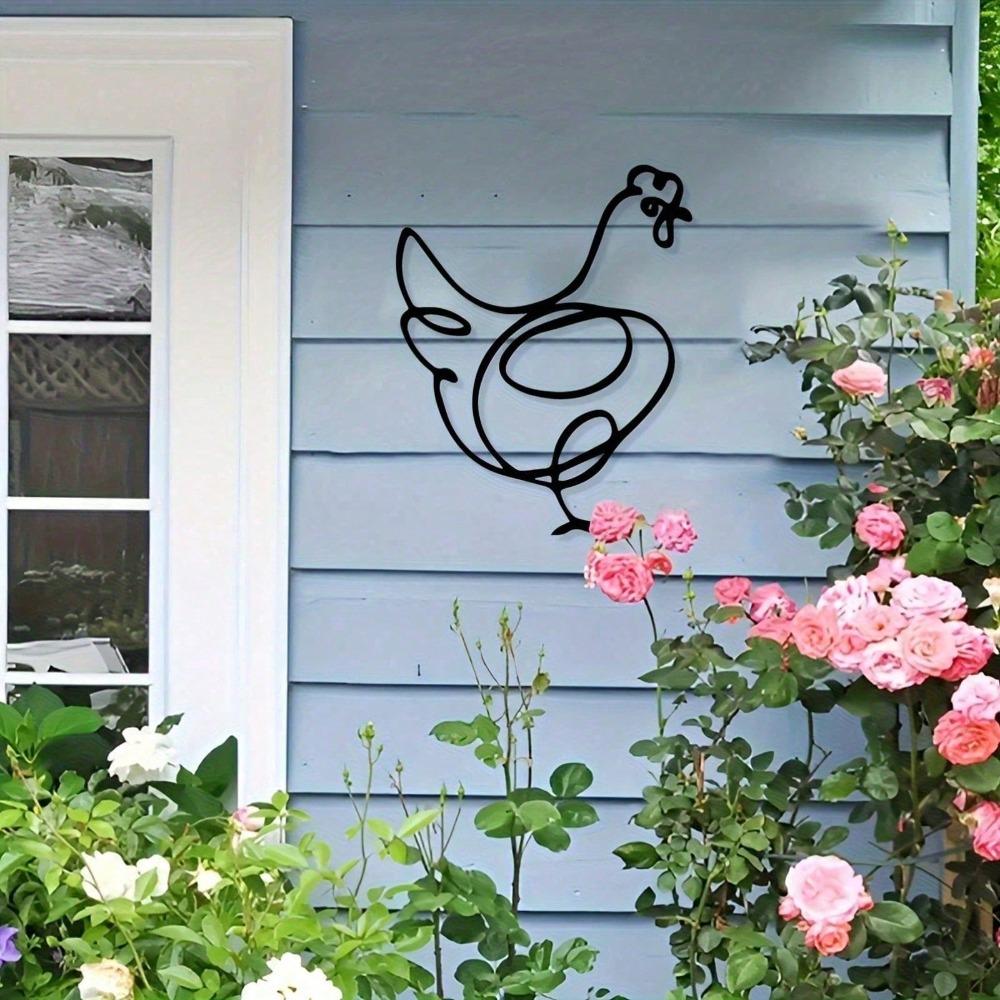 Vintage Iron Metal Chicken Wall Art Farmhouse Rustic Home Decor