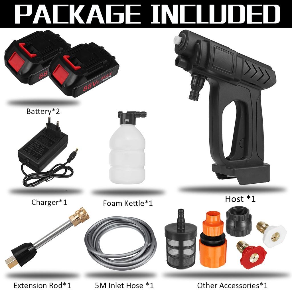 

Беспроводная мойка высокого давления, водяной пистолет-распылитель, 15000 мАч, машина для мойки автомобиля под давлением, очистительная машина для воды Makita 18 В 2*Batteries