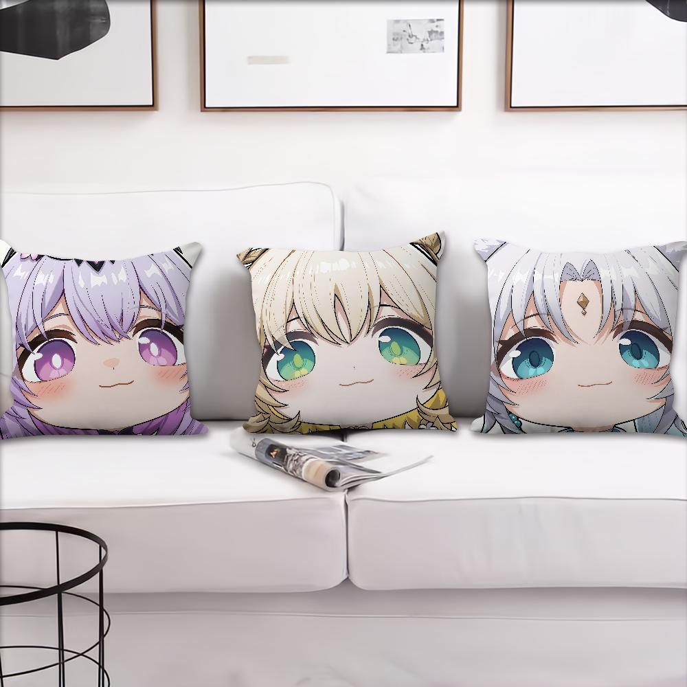 Honkai Star Rail Face Cute Q-version Cushion Cover Pillow Cover Decoration Room Home Sofa Living Office Car Nordic Simplicity