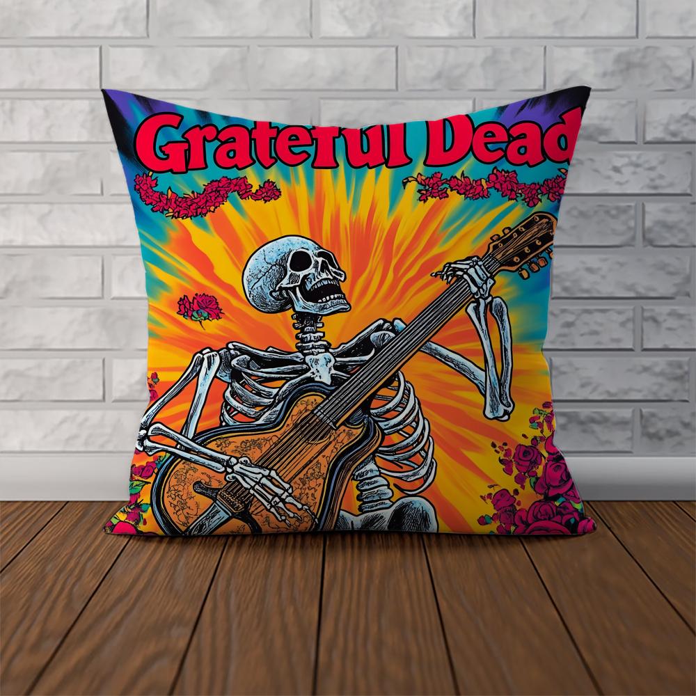 Band GGrateful Dead Pillow Case For Car Sofa Decorative Home Doublesided Print Plush Square Throw Pillow Cushion Cover