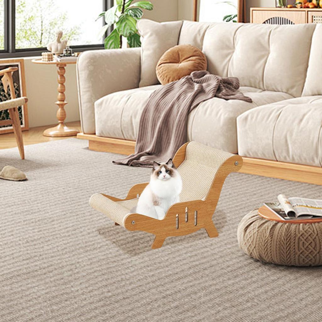 Cat Lounger Scratcher Kittens Scratching Recliner Sofa Multi-Functional Sisal Scratcher Bed for Indoor Scratching Pad Cat Chair