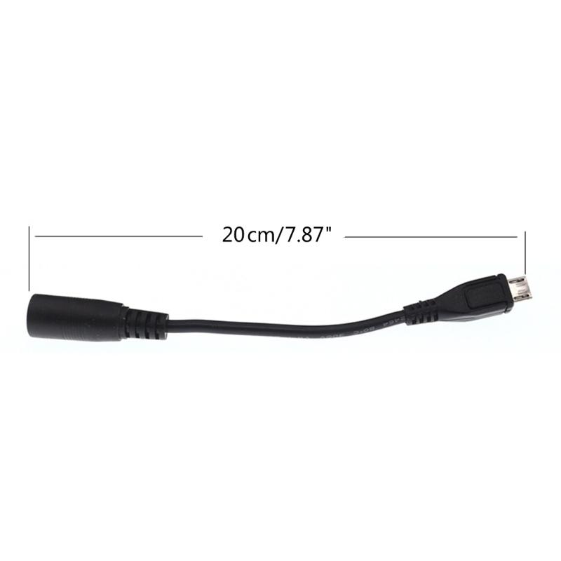DC5.5 x 2.1mm Female Jack to Micro USB Male Plugs Power Connector Adapter Cable Extension Cord Support up to 5V3A 15W