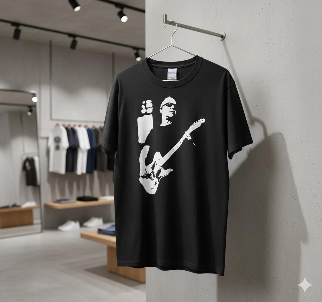 

Minimalist Rock Guitarist Silhouette Graphic T Shirt Black Unisex - T281 M